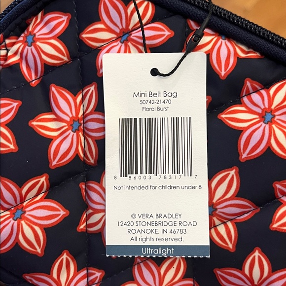 Vera Bradley Navy and Red Floral Pouch Mini Belt Bag - Picture 5 of 5
